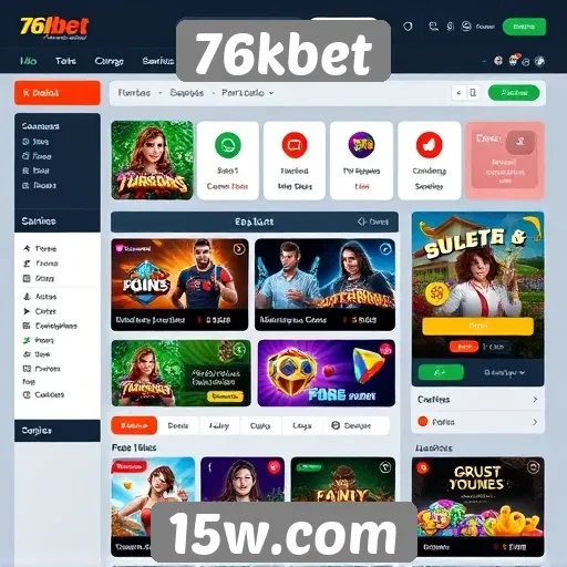 Interface de usuário do site 76kbet é amigável